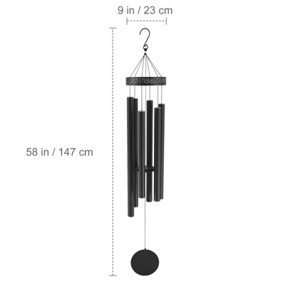VEVOR Wind Chimes For Outside, 58 In, Deep Tone Wind Chimes With 6 Tubes, Unique Large Memorial Wind Chimes For Anniversary, Amazing Outdoor Decor 7 VEVOR Wind Chimes For Outside, 58 In, Deep Tone Wind Chimes With 6 Tubes, Unique Large Memorial Wind Chimes For Anniversary, Amazing Outdoor Decor - Image 7