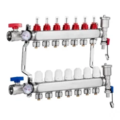 VEVOR 7-Branch Radiant Heat Manifold, 1/2" PEX Tubing Manifold, Stainless Steel PEX Manifold For Hydronic Radiant Floor Heating, Silver -Aesthtic Interiors GUEST 92431591 428c 4b4e 8eee ba99680fa998