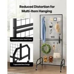 VEVOR 2 Packs Grid Wall Panels, 2.9 X 5.9 Ft Wire Grid Panels Display Rack, Movable Art Display Shelf With Wheels And 10 Hooks, Black -Aesthtic Interiors GUEST 92caa16e d90e 4197 871a a4c942ab5b05