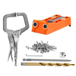 VEVOR Pocket Hole Jig, 56 Pcs Mini Jig Pocket Hole System With 9" C-clamp, Step Drill, Wrench, Square Drive Bit, Drill Stop Ring, And Screws -Aesthtic Interiors GUEST 935625bb 9459 4bcb 91a3 b63d33593924