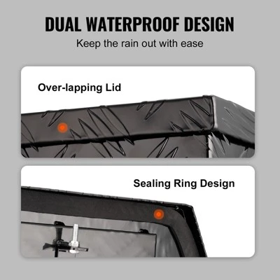 VEVOR Trailer Tongue Box, Aluminum Alloy Diamond Plate Tongue Box Tool Chest, Heavy Duty Trailer Box Storage With Lock And Keys, 33"x19"x18" 4 VEVOR Trailer Tongue Box, Aluminum Alloy Diamond Plate Tongue Box Tool Chest, Heavy Duty Trailer Box Storage With Lock And Keys, 33"x19"x18" - Image 4