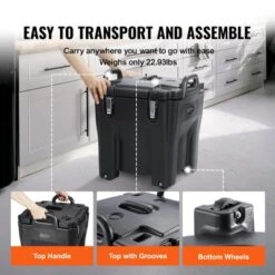 VEVOR Insulated Food Carrier, 32Qt Capacity, Stackable Catering Hot Box With Stainless Steel Barrel, Top Load LLDPE Food Warmer, Black -Aesthtic Interiors GUEST 9416ad08 ba50 487d 81c5 e6589e06345c
