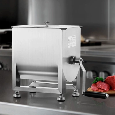 VEVOR Manual Meat Mixer, 15L Fixed Tank Meat Processing Equipment(Mixing Maximum 15LBS For Meat), Stainless Steel Meat Mixer, Silver 1 VEVOR Manual Meat Mixer, 15L Fixed Tank Meat Processing Equipment(Mixing Maximum 15LBS For Meat), Stainless Steel Meat Mixer, Silver