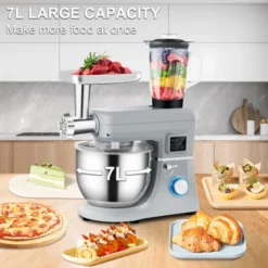 VEVOR 5 IN 1 Stand Mixer, 660W Tilt-Head Multifunctional Electric Mixer With 6 Speeds LCD Screen Timing, 7.4 Qt Stainless Bowl, Dough Hook 13 VEVOR 5 IN 1 Stand Mixer, 660W Tilt-Head Multifunctional Electric Mixer With 6 Speeds LCD Screen Timing, 7.4 Qt Stainless Bowl, Dough Hook -Aesthtic Interiors GUEST 949016e5 9705 4b51 a968 07d7a261a59b