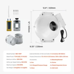 VEVOR 4 To 3.5 Inch Radon Fan Installation Kit, Quiet 260CFM Radon Mitigation Fan System Kit With 2 Couplers, Pressure Indicator, White 13 VEVOR 4 To 3.5 Inch Radon Fan Installation Kit, Quiet 260CFM Radon Mitigation Fan System Kit With 2 Couplers, Pressure Indicator, White -Aesthtic Interiors GUEST 94c5bc8d fcc5 4a93 9a95 c65d9c361dad