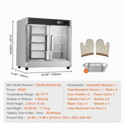 VEVOR Hot Box Food Warmer, 4-Tier Concession Warmer With Water Tray, 4 Pans, Glass Double-door And Adjustable Shelves -Aesthtic Interiors GUEST 95ee4384 c905 4fe4 bdf0 f66758d04fc7