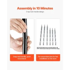 VEVOR Rolling Lawn Aerator, 21-inch Heavy-Duty Manual Rolling Aerator Lawn With Detachable Handle And 33 Iron Spikes, Black -Aesthtic Interiors GUEST 95f9936e 9954 428d bdb8 8ab1ebe8118f