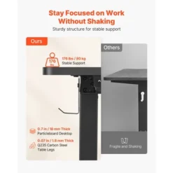 VEVOR L Shaped Desk, Electric Adjustable Height Corner Gaming Desk With CPU Stand, Dual Hooks And Fabric Drawers, L-Shaped Computer Table, Black -Aesthtic Interiors GUEST 95fc1089 d1b3 411d aca7 0fa4acb6af65