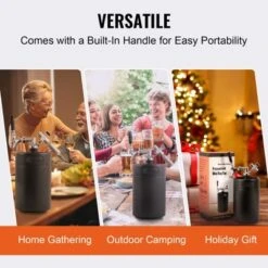 VEVOR Beer Growler Tap System, 170Oz 5L Mini Keg, 304 Stainless Steel Pressurized Beer Growler With Pressure Display, CO2 Regulator Faucet, Black -Aesthtic Interiors GUEST 960ef867 2a73 4287 ab00 dc6dfaa5b143