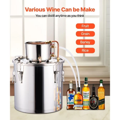 VEVOR Alcohol Still, 8 Gal / 30 L Stainless Steel Water Alcohol Distiller With Copper Coil, Home Brewing Refining Fermentation Kit, Silver 6 VEVOR Alcohol Still, 8 Gal / 30 L Stainless Steel Water Alcohol Distiller With Copper Coil, Home Brewing Refining Fermentation Kit, Silver - Image 6