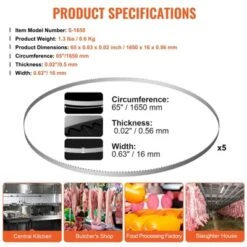 VEVOR Band Saw Blade, 65x0.63x0.02 Inch, 5 PCS/Pack Meat Bandsaw Blades For Replacement, Carbon Steel Blade, Silver 14 VEVOR Band Saw Blade, 65x0.63x0.02 Inch, 5 PCS/Pack Meat Bandsaw Blades For Replacement, Carbon Steel Blade, Silver -Aesthtic Interiors GUEST 96342109 e361 4211 a00d 0868c358c7a6