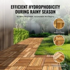 VEVOR Interlocking Deck Tiles Solid Wood, 10 Pack,12"x12" Waterproof Camphor Pine Wood Flooring All Weather Use, Patio Floor Decking Covering Tiles -Aesthtic Interiors GUEST 9676fe9c 5ae7 4fd5 8b3f 7c1f9f8bc7e6