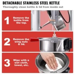 VEVOR Popcorn Maker, 850W Popcorn Popper Machine, 8 Oz Kettle Makes 48 Cups Per Batch, Countertop Popcorn Maker With Tempered Glass, Black -Aesthtic Interiors GUEST 96dffb16 73f9 4772 b778 64e1f2433c21