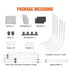 VEVOR 3 Bow Bimini Top Boat Cover, Detachable Mesh Sidewalls, 600D Polyester Canopy With 1" Aluminum Alloy Frame -Aesthtic Interiors GUEST 96f56725 8301 4d8d 838c 5254befe8d2a