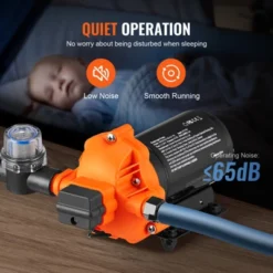 VEVOR RV Water Pressure Diaphragm Pump 3Chambers 110V 3.3GPM 45PSI Adjustable Presssure Fresh Water Pump, Self Priming Sprayer Pump, Orange -Aesthtic Interiors GUEST 9768dd6a 6ee4 4f6e 8d98 66f3bdabaa44