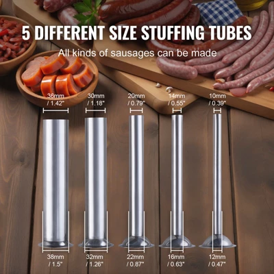 VEVOR Manual Sausage Stuffer, 7 L / 15 LBS Vertical Sausage Machine, Dual-Speed Meat Stuffer, Made Of Food-Grade 304 Stainless Steel, Silver 5 VEVOR Manual Sausage Stuffer, 7 L / 15 LBS Vertical Sausage Machine, Dual-Speed Meat Stuffer, Made Of Food-Grade 304 Stainless Steel, Silver - Image 5