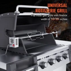 VEVOR Universal Grill Rotisserie Kit For Grills, Electric BBQ Grill With 110V 9W Motor, Stainless Steel Automatic Grilling Kit -Aesthtic Interiors GUEST 97c0b3b7 8602 4427 b3a8 c508d19713f2