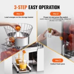 VEVOR Commercial Orange Juicer Machine, 120W Automatic Feeding Juice Extractor, Stainless Steel Juice Extractor For 25 Oranges Per Minute 13 VEVOR Commercial Orange Juicer Machine, 120W Automatic Feeding Juice Extractor, Stainless Steel Juice Extractor For 25 Oranges Per Minute -Aesthtic Interiors GUEST 98521799 601a 4dfb ae4b 3ee136231a50