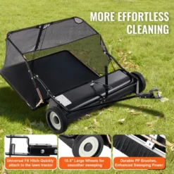 VEVOR 42-inch Lawn Sweeper Tow Behind, 12 Cu.ft. Large Pull Behind Grass Sweeper, Heavy Duty Leaf & Grass Collector, Adjustable Sweeping Height -Aesthtic Interiors GUEST 9868dc97 2a0c 4d3c 90d8 622152903b44