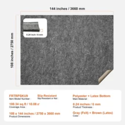 VEVOR - Slip-Resistant Rug Pad - Protective Cushioning Carpet Pad - 9' X 12' - 1/4"Thick - Dual Surface - Polyester Felt + Latex - Gray 13 VEVOR - Slip-Resistant Rug Pad - Protective Cushioning Carpet Pad - 9' X 12' - 1/4"Thick - Dual Surface - Polyester Felt + Latex - Gray -Aesthtic Interiors GUEST 98f5c6f8 734a 4379 a01c f35a9d031ef2