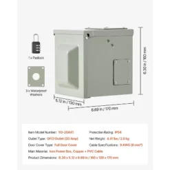 VEVOR Outdoor Electrical Outlet Box, 20 AMP GFCI Receptacle, Electrical Outlet Panel Box With GFCI Protection, IP54 Weatherproof Exterior, Gray -Aesthtic Interiors GUEST 999d22d3 a986 4e44 8f34 e164ddbe4919