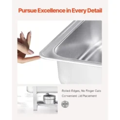 VEVOR Chafing Dish Buffet Set, 8 Qt 6 Pack, Stainless Steel Chafer With 6 Full Size Pans,Rectangle Catering Warmer Server With Lid Water Pan, Silver -Aesthtic Interiors GUEST 9a3f1946 3406 4c16 a676 99448438cb9b 1