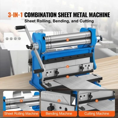 VEVOR Sheet Metal Brake, 12-inch, 3-In-1 Combination Shear Brake Roll Machine, 20-Gauge Capacity Shear Press Brake With 90° Max Bending Angle 2 VEVOR Sheet Metal Brake, 12-inch, 3-In-1 Combination Shear Brake Roll Machine, 20-Gauge Capacity Shear Press Brake With 90° Max Bending Angle - Image 2