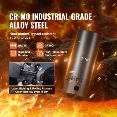 VEVOR 3/8" & 1/2" Drive Impact Socket Set, 59PCS Socket Set SAE 5/16" To 1-1/4" And Metric 6-32mm, 6 Point Cr-Mo Alloy Steel For Auto Repair,BLACK 4 VEVOR 3/8" & 1/2" Drive Impact Socket Set, 59PCS Socket Set SAE 5/16" To 1-1/4" And Metric 6-32mm, 6 Point Cr-Mo Alloy Steel For Auto Repair,BLACK - Image 4