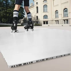 VEVOR Dryland Tiles For Hockey Floor Mat, 12 X 12 In 8 Pcs Interlocking Versatile Training Surface, Dance Floor Tiles, Hockey Training Equipment