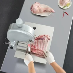 VEVOR Commercial Electric Meat Bandsaw, 1800W Stainless Steel Countertop Bone Sawing Machine, Workbeach 15" X 19.1", Silver