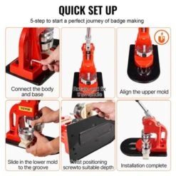 VEVOR Button Maker Machine, 32 Mm (1.25 Inch) Badge Punch Press Kit, Children DIY Gifts Pin Maker, Button Making Supplies, Orange -Aesthtic Interiors GUEST 9b5fe24d fea1 4dfe 8254 5d5c9e2584d3 1