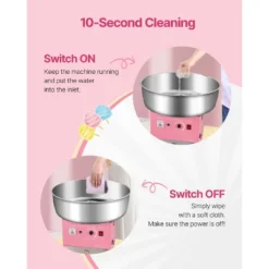 VEVOR Electric Cotton Candy Machine, 1000W Commercial Candy Floss Maker With 20.5 In Stainless Steel Bowl, Sugar Scoop, And Drawer, Pink -Aesthtic Interiors GUEST 9be40f80 bc25 4fb7 ae1e 432e03f7edd8
