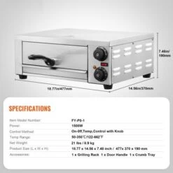 VEVOR Electric Pizza Oven For Countertops, 12-inch, 1500W, With Temp Control & 0-120 Min Timer, Even Baking Technology & Easy Clean Crumb Tray -Aesthtic Interiors GUEST 9c0a31fb b8c0 46b0 8958 b26ad5ac44ce