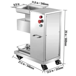 VEVOR 110V Commercial Meat Cutter Machine 1100LB/H Electric Meat Cutting Machine 750W Commercial Meat Slicer 3mm Blade, Silver -Aesthtic Interiors GUEST 9c3799f2 a839 47ba 8273 4ef78f5302fd