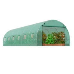 VEVOR Walk-in Tunnel Greenhouse, 29.2x9.7x6.5 Ft Hoop House Greenhouse Tunnel With Galvanized Steel Frame, Green PE Cover, 12 Windows -Aesthtic Interiors GUEST 9c546f82 91da 40bb 9a78 b9f00f13f00a
