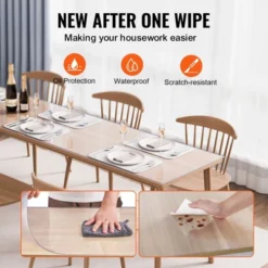 VEVOR Plastic Table Cover, 42 X 96 Inch 1.5 Mm Thick Clear Table Protector, Rectangle PVC Desk Mat, Waterproof & Easy Cleaning, Transparent -Aesthtic Interiors GUEST 9c559410 5cac 4240 b433 bf8f3cd7ba8f