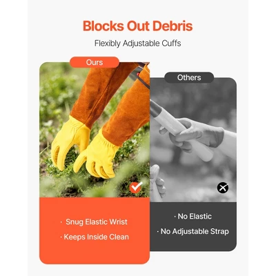 VEVOR Gardening Gloves, Thorn Proof & Puncture Resistant Garden Gloves With Elastic Cuff, 17.5 In Long-Sleeve Glove, Size M, Yellow&Orange 4 VEVOR Gardening Gloves, Thorn Proof & Puncture Resistant Garden Gloves With Elastic Cuff, 17.5 In Long-Sleeve Glove, Size M, Yellow&Orange - Image 4