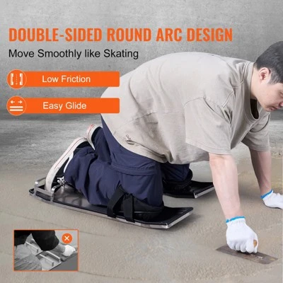 VEVOR Concrete Knee Boards Stainless Steel, 28'' X 8'' Concrete Sliders, Knee Boards For Concrete, Concrete Knee Pads Pair Moving Sliders 2 VEVOR Concrete Knee Boards Stainless Steel, 28'' X 8'' Concrete Sliders, Knee Boards For Concrete, Concrete Knee Pads Pair Moving Sliders - Image 2