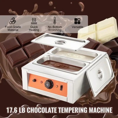 VEVOR Chocolate Tempering Machine, 17.6 Lbs 2 Tanks Chocolate Melting Pot TEMP Control 86~185℉,1500W Stainless Steel Electric Commercial Food Warmer 2 VEVOR Chocolate Tempering Machine, 17.6 Lbs 2 Tanks Chocolate Melting Pot TEMP Control 86~185℉,1500W Stainless Steel Electric Commercial Food Warmer - Image 2