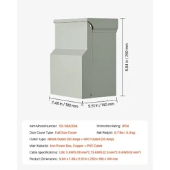 VEVOR Temporary Power Outlet Panel, 20 50 Amp, RV EV Electrical Outlet Panel With NEMA 50 Amp GFCI 20 Amp Receptacle Installed, Gray 14 VEVOR Temporary Power Outlet Panel, 20 50 Amp, RV EV Electrical Outlet Panel With NEMA 50 Amp GFCI 20 Amp Receptacle Installed, Gray -Aesthtic Interiors GUEST 9d3e6605 1839 4626 bbd8 f2c693b6a92b