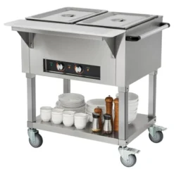 VEVOR 2-Pan Commercial Food Warmer, 2 X 20.6QT Electric Steam Table, 1000W Professional Buffet Catering Food Warmer With 4 Wheels (2 Lockable) -Aesthtic Interiors GUEST 9d578685 2c6e 4b3b 9c01 fb79b69069cd