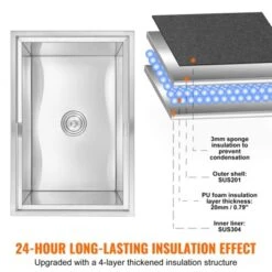 VEVOR Drop In Ice Chest, 27"L X 18"W X 21"H Stainless Steel Ice Cooler, Commercial Ice Bin With Sliding Cover, 40.9 Qt Outdoor Kitchen Ice Bar 10 VEVOR Drop In Ice Chest, 27"L X 18"W X 21"H Stainless Steel Ice Cooler, Commercial Ice Bin With Sliding Cover, 40.9 Qt Outdoor Kitchen Ice Bar -Aesthtic Interiors GUEST 9d7fed9a 2fad 41d5 b2f7 d7bec5fdcb27