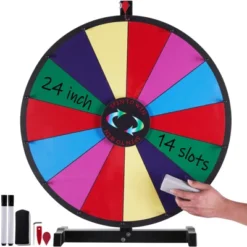 VEVOR 24 Inch Spinning Prize Wheel, 14 Slots Tabletop Spinner, Heavy Duty Roulette Wheel With A Dry Erase And 2 Markers, Multicolored 15 VEVOR 24 Inch Spinning Prize Wheel, 14 Slots Tabletop Spinner, Heavy Duty Roulette Wheel With A Dry Erase And 2 Markers, Multicolored -Aesthtic Interiors GUEST 9d995d5f e23f 4661 9e90 8803078635a5