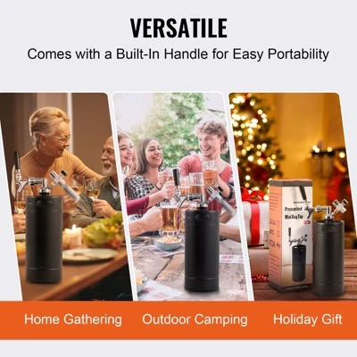 VEVOR Beer Growler Tap System, 128Oz 4L Mini Keg, 304 Stainless Steel Pressurized Beer Growler With Pressure Display, CO2 Regulator Faucet, Black 6 VEVOR Beer Growler Tap System, 128Oz 4L Mini Keg, 304 Stainless Steel Pressurized Beer Growler With Pressure Display, CO2 Regulator Faucet, Black - Image 6