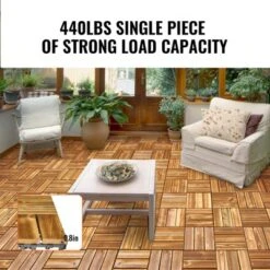 VEVOR Interlocking Deck Tiles Solid Wood, 10 Pack,12"x12" Waterproof Camphor Pine Wood Flooring All Weather Use, Patio Floor Decking Covering Tiles -Aesthtic Interiors GUEST 9dda7e18 89c6 4a03 914f 7c110107611b