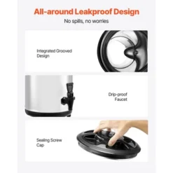 VEVOR Insulated Beverage Dispenser, 2 Gal/7.6L Stainless Steel Thermal Drink Server With Spigot & Temp Display, For Hot And Cold Drinks, Silver -Aesthtic Interiors GUEST 9e360880 4886 4725 80fe a69b0fea3966