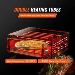 VEVOR Electric Pizza Oven For Countertops, 12-inch, 1500W, With Temp Control & 0-120 Min Timer, Even Baking Technology & Easy Clean Crumb Tray -Aesthtic Interiors GUEST 9e4499cc 48e7 4743 b6b9 b9c48201a360