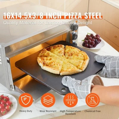 VEVOR Pizza Steel, 16" X 14.5" X 3/8" Pizza Steel Plate For Oven, Pre-Seasoned Carbon Steel Pizza Baking Stone With 20X Higher Conductivity 2 VEVOR Pizza Steel, 16" X 14.5" X 3/8" Pizza Steel Plate For Oven, Pre-Seasoned Carbon Steel Pizza Baking Stone With 20X Higher Conductivity - Image 2