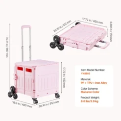 VEVOR Foldable Utility Cart, 65L Collapsible Portable Crate Rolling Cart With Stair Climbing Wheels & 360° Swivel Wheels, Hand Cart -Aesthtic Interiors GUEST 9e9efd2b 5c9f 47ab 9d5c dd881d7c0e74