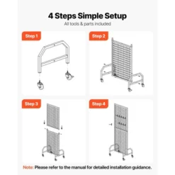 VEVOR Grid Wall Panel, 1.9 X 5.4 Ft Wire Grid Panels Display Rack, Movable Art Display Shelf With Wheels And 10 Hooks, Black -Aesthtic Interiors GUEST 9ebcc3c2 2aa3 4538 aa82 7364650fb34d